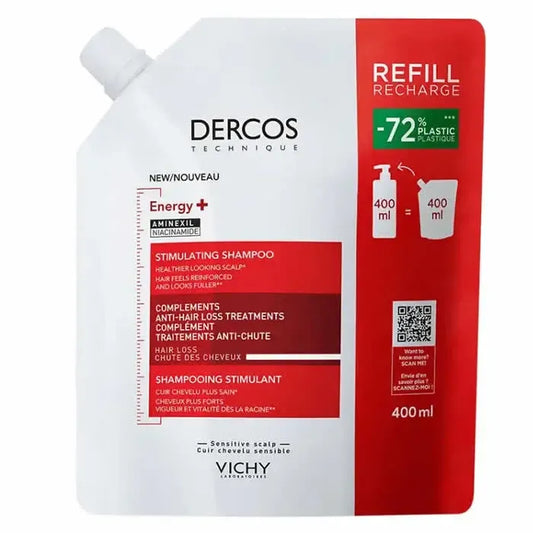 Vichy Dercos Energy+ stimuliuojamasis šampūnas, papildymas, 400 ml