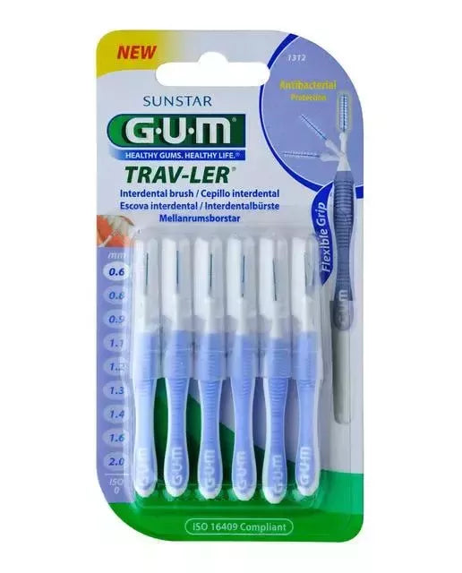 Tarpdančių šepetėliai Sunstar Gum Trav-Ler 0,6mm, 6 vnt.