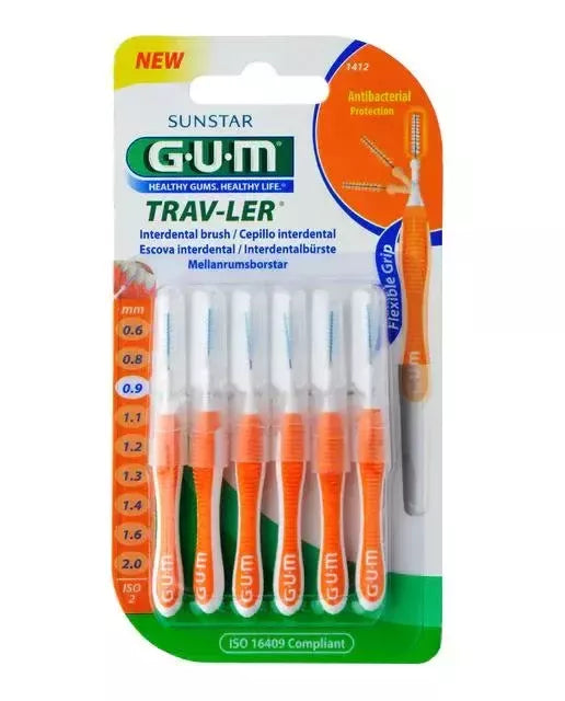 Sunstar Gum tarpdančių šepetėliai 0,9 mm Trav-Ler, 6 vnt.