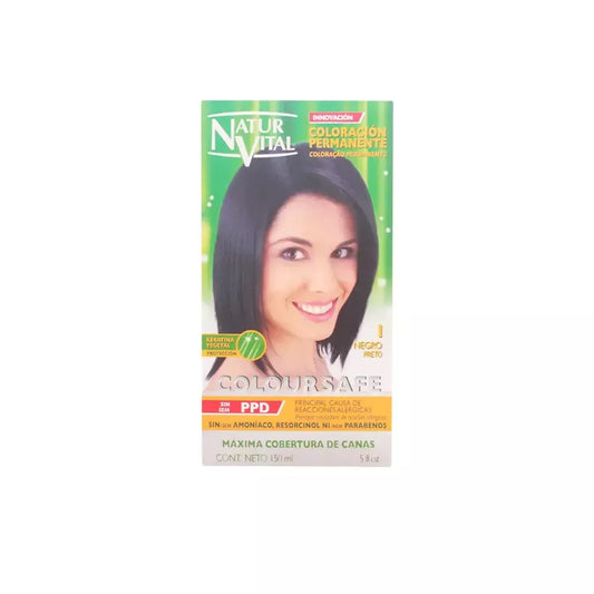 Naturaleza Y Vida Coloursafe ilgalaikiai juodi plaukų dažai, atspalvis 1, 150 ml