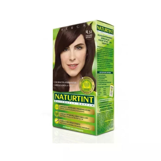 Naturtint 4.32 ilgalaikiai plaukų dažai be amoniako, „Intensyvus kaštonas“, 150 ml