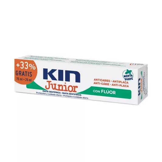 Dantų pasta Kin Junior Mint Mild, 75ml+25ml