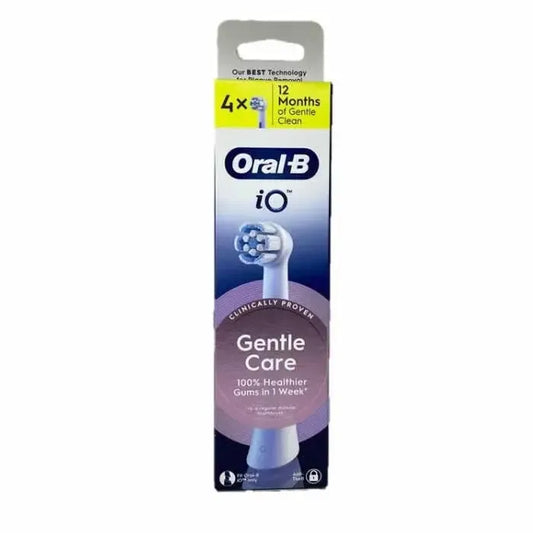 Oral-B iO Gentle Care baltos spalvos dantų šepetėlio galvutės, 4 vnt.